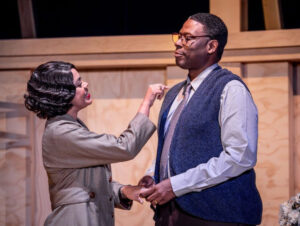 Kerry Warren and Greg Alverez Reid in Premiere Stages' 2026 production of "Effa Loves Baseball" by Pia Wilson. Photo by Mike Peters.